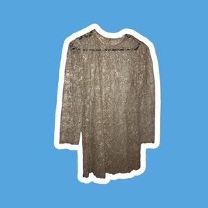 Tan and gold lace top - Vintage and beautiful on